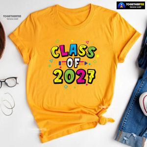 Class Of 2027 Crayon Student Back To School T-Shirt
