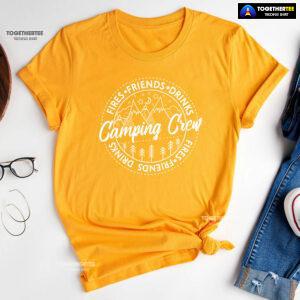 Camping Crew Fires Friends Drinks T-Shirt