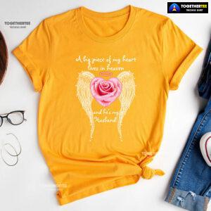 A Big Piece Of My Heart Lives In Heaven And He Is My Husband T-Shirt