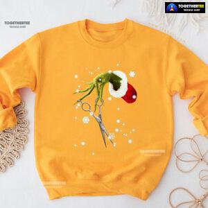 Grinch Hand Scissors Hairstylist How The Grinch Stole Christmas Sweatshirt