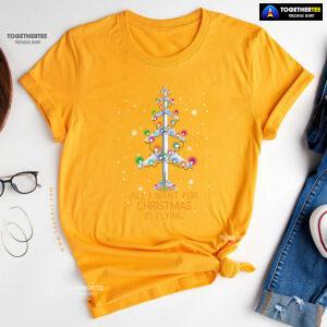 All I Want For Christmas Is Flying Airplane With Fairy Lights T-Shirt