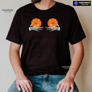 Skeleton Hands Pumpkin Boobs T-Shirt