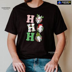 Ho Ho Ho White Horses Merry Christmas T-Shirt