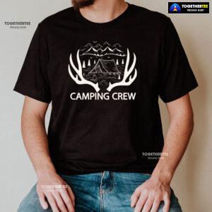Camping Crew Tent Campfire Deer Antlers T-Shirt