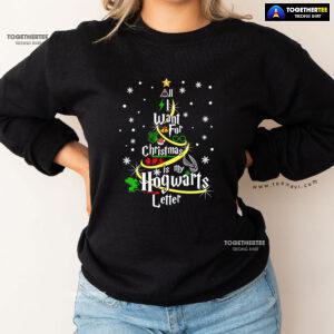 All I Want For Christmas Is My Hogwarts Letter Harry Potter X'mas Tree Sweatshirt