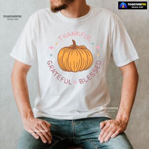 Thankful Grateful Blessed Pumpkin T-Shirt