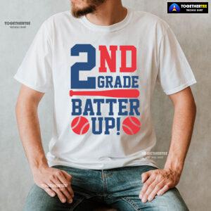 2nd Grade Batter Up Baseball Second Grade Student Back To School T-Shirt