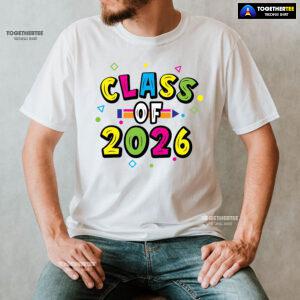 Class Of 2026 Crayon Student Back To School T-Shirt
