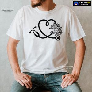 Stethoscope With Flower Nurse Life T-Shirt