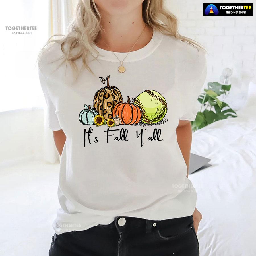 Halloween It’s Fall Y’All Pumpkin Softball T-Shirt