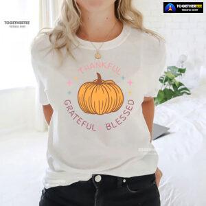 Thankful Grateful Blessed Pumpkin T-Shirt