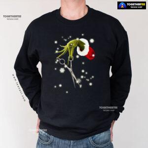 Grinch Hand Scissors Hairstylist How The Grinch Stole Christmas Sweatshirt