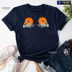 Skeleton Hands Pumpkin Boobs T-Shirt