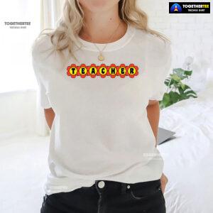 Teacher Orange Flowers Back To School T-Shirt - Women's Tee