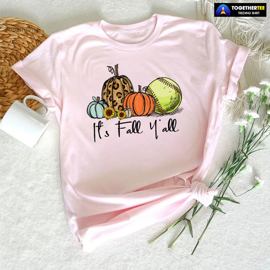 Halloween It’s Fall Y’All Pumpkin Softball T-Shirt