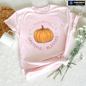 Thankful Grateful Blessed Pumpkin T-Shirt