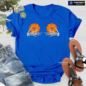 Skeleton Hands Pumpkin Boobs T-Shirt