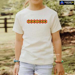 Teacher Orange Flowers Back To School T-Shirt - Women's Tee