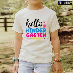 Hello Kindergarten Apple Pencil Heart Back To School T-Shirt