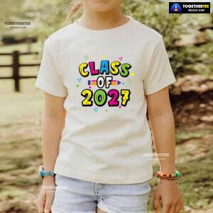 Class Of 2027 Crayon Student Back To School T-Shirt