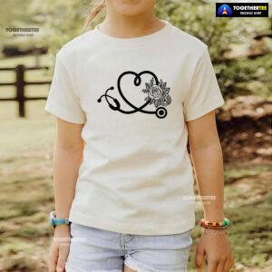 Stethoscope With Flower Nurse Life T-Shirt