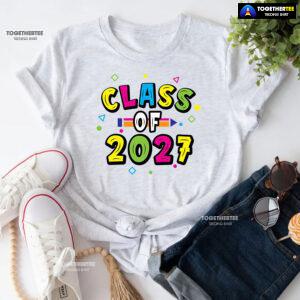 Class Of 2027 Crayon Student Back To School T-Shirt