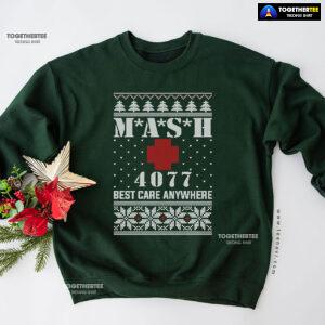 M*A*S*H 4077 Best Care Anywhere Mobile Army Surgical Hospital Ugly Christmas Sweatshirt