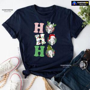Ho Ho Ho White Horses Merry Christmas T-Shirt
