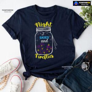 Night Skies And Fireflies Camping T-Shirt