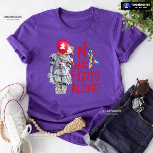 IT Pennywise Autism Awareness No One Fight Alone T-Shirt