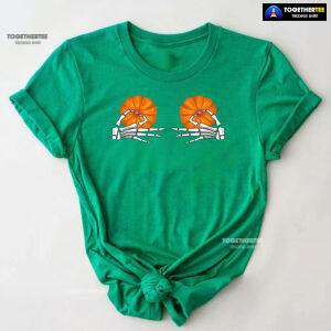 Skeleton Hands Pumpkin Boobs T-Shirt