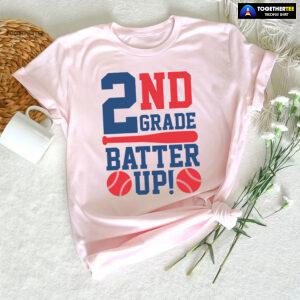 2nd Grade Batter Up Baseball Second Grade Student Back To School T-Shirt