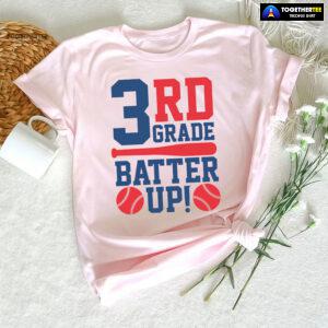 3rd Grade Batter Up Baseball Third Grade Student Back To School T-Shirt