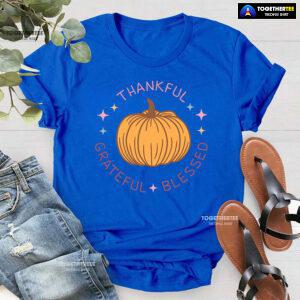Thankful Grateful Blessed Pumpkin T-Shirt