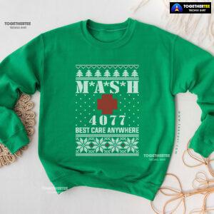 M*A*S*H 4077 Best Care Anywhere Mobile Army Surgical Hospital Ugly Christmas Sweatshirt