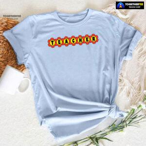 Teacher Orange Flowers Back To School T-Shirt - Women's Tee