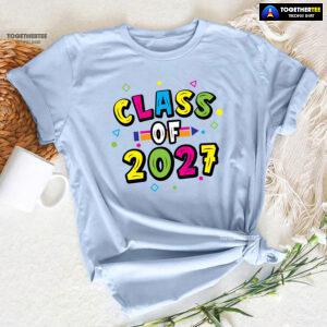Class Of 2027 Crayon Student Back To School T-Shirt