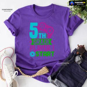 5th Grade Player 1 Start Game Console Student Back To School T-Shirt