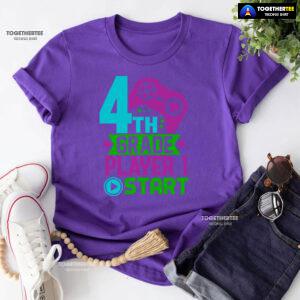 4th Grade Player 1 Start Game Console Student Back To School T-Shirt