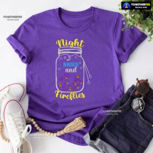 Night Skies And Fireflies Camping T-Shirt
