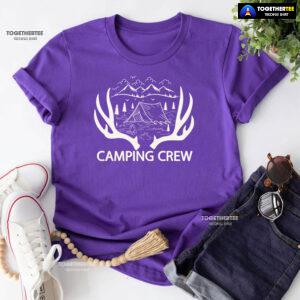 Camping Crew Tent Campfire Deer Antlers T-Shirt
