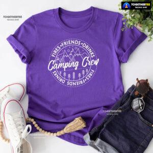 Camping Crew Fires Friends Drinks T-Shirt