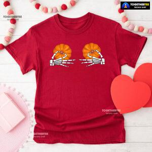 Skeleton Hands Pumpkin Boobs T-Shirt