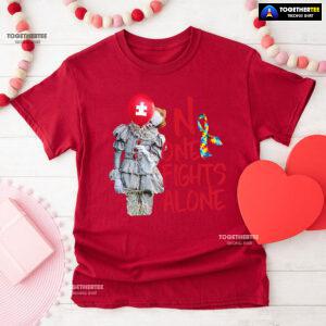 IT Pennywise Autism Awareness No One Fight Alone T-Shirt