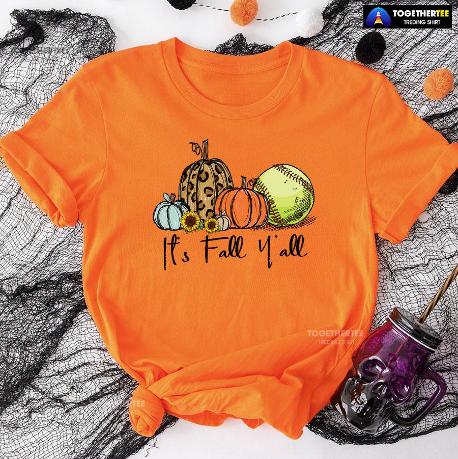Halloween It’s Fall Y’All Pumpkin Softball T-Shirt