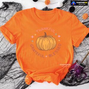 Thankful Grateful Blessed Pumpkin T-Shirt