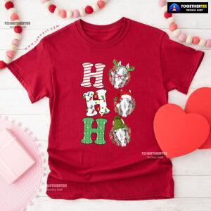 Ho Ho Ho White Horses Merry Christmas T-Shirt