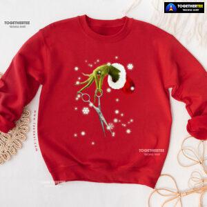 Grinch Hand Scissors Hairstylist How The Grinch Stole Christmas Sweatshirt