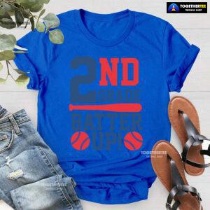 2nd Grade Batter Up Baseball Second Grade Student Back To School T-Shirt