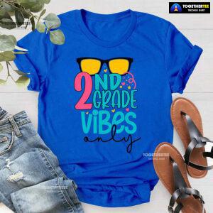 2nd Grade Vibes Only Sunglasses Student Teacher Back To School T-Shirt